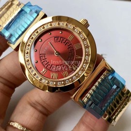 Versace P5q Diamond Inlaid Quartz Watch For Women Red
