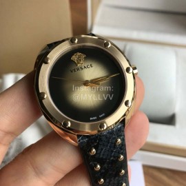 Versace Vebm Sapphire Crystal Rivet Strap Watch