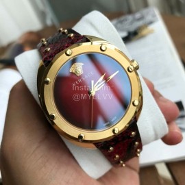Versace Shadov Printed Rivet Strap Watch
