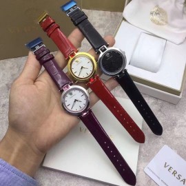 Versace 36mm Dial Sapphire Mirror Quartz Watch Black