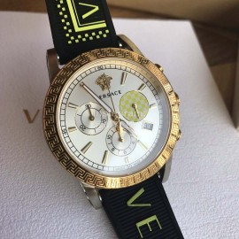 Versace Velt Series Rubber Strap 40mm Dial Watch For Women Yellow