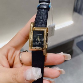 Versace Creca Lcon Square Dial Quartz Watch Black