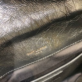 YSL Small Exquisite Leather Flap Single Shoulder Messenger Bag Black 533037