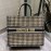 DIOR BOOK TOTE Black and Beige Houndstooth Embroidery Canvas Bag Large M1286ZRFP_M976