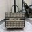DIOR BOOK TOTE Black and Beige Houndstooth Embroidery Canvas Small Bag