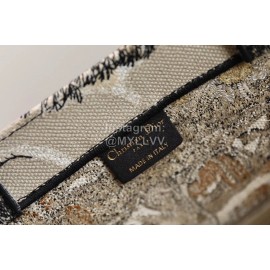 DIOR BOOK TOTE Beige Forest Oblique Embroidery Canvas Bag Large