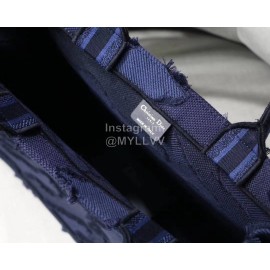 DIOR BOOK TOTE Camouflage Blue Oblique Embroidery Canvas Bag Large