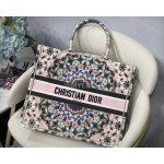 DIOR BOOK TOTE Kaleidoscope Oblique Embroidery Canvas Bag Large