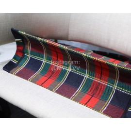 DIOR BOOK TOTE Lattice Colorful Oblique Embroidery Canvas Bag Large