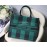 DIOR BOOK TOTE Lattice Green Oblique Embroidery Canvas Bag Large