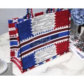 DIOR BOOK TOTE Mexico Color Oblique Embroidery Canvas Bag Large