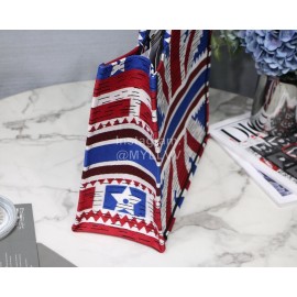 DIOR BOOK TOTE Mexico Color Oblique Embroidery Canvas Bag Large