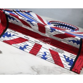 DIOR BOOK TOTE Mexico Color Oblique Embroidery Canvas Bag Large