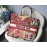 DIOR BOOK TOTE Red Phoenix Oblique Embroidery Canvas Bag Large