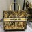 DIOR BOOK TOTE Yellow Giraffe Oblique Embroidery Canvas Bag Large