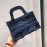 DIOR Mini BOOK TOTE Camouflage Blue Oblique Embroidery Canvas Bag