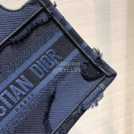 DIOR Mini BOOK TOTE Camouflage Blue Oblique Embroidery Canvas Bag