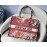 DIOR BOOK TOTE Red Phoenix Oblique Embroidery Canvas Bag Small