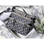 DIOR Oblique Embroidery Messenger Bag Diorcamp Bag Blue