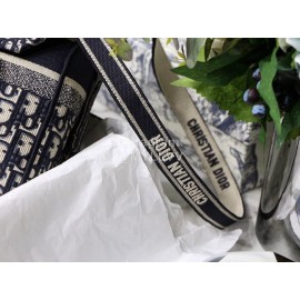 DIOR Oblique Embroidery Messenger Bag Diorcamp Bag Blue