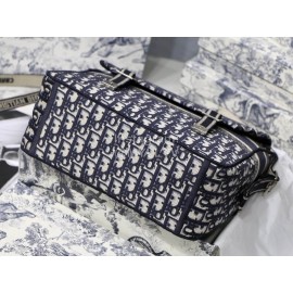 DIOR Oblique Embroidery Messenger Bag Diorcamp Bag Blue