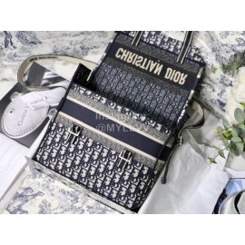 DIOR Oblique Embroidery Messenger Bag Diorcamp Bag Blue