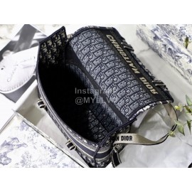 DIOR Oblique Embroidery Messenger Bag Diorcamp Bag Blue