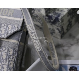 DIOR Oblique Embroidery Messenger Bag Diorcamp Bag Gray 