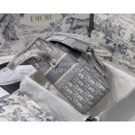 DIOR Oblique Embroidery Messenger Bag Diorcamp Bag Gray 