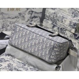 DIOR Oblique Embroidery Messenger Bag Diorcamp Bag Gray 