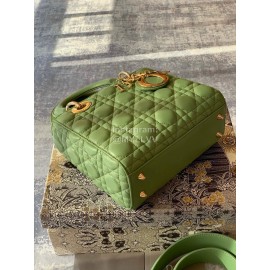 DIOR Cannage Lambskin My AbcDior Lady Dior Bag Avocado Green