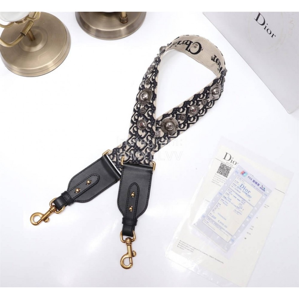 DIOR Oblique Jacquard Shoulder Strap Blue