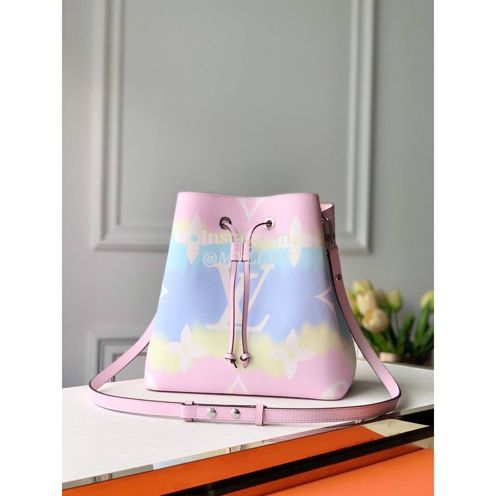 Louis Vuitton Monogram Canvas LV ESCALE NÉONOÉ MM Bucket Bag with A Removable Strap Pastel M45124
