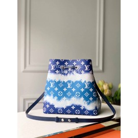 Louis Vuitton Monogram Canvas LV ESCALE NÉONOÉ MM Bucket Bag with A Removable Strap Bleu M45126
