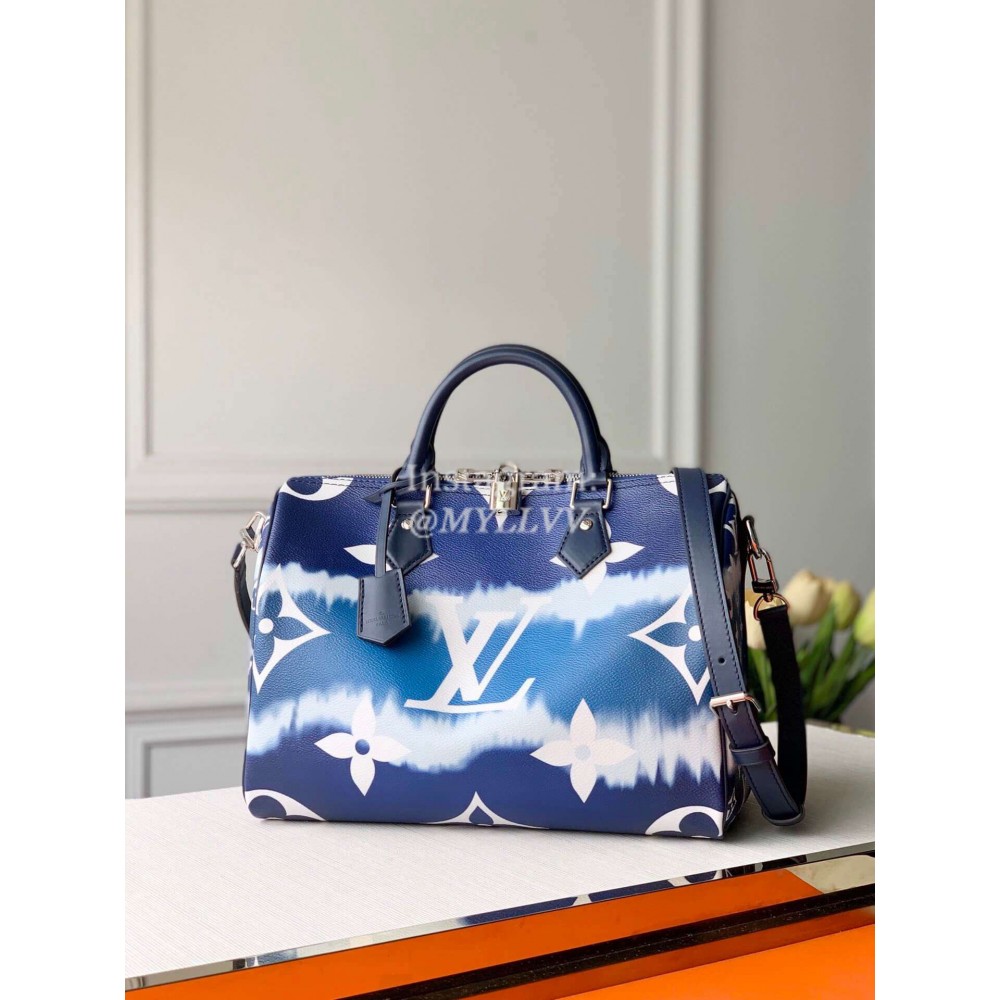 Louis Vuitton Monogram Canvas City Bag LV ESCALE SPEEDY BANDOULIÈRE 30 For Women Bleu M45146