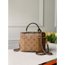 Louis Vuitton M45165 Monogram and Monogram Reverse Canvas Vanity PM Crossbody Cosmetics Bag For Women Yellow