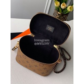 Louis Vuitton M45165 Monogram and Monogram Reverse Canvas Vanity PM Crossbody Cosmetics Bag For Women Yellow