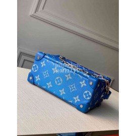 Louis Vuitton Monogram Canvas LV ESCALE MINI SOFT TRUNK Crossbody Bag For Men Blue M45433