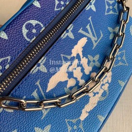 Louis Vuitton Monogram Canvas LV ESCALE MINI SOFT TRUNK Crossbody Bag For Men Blue M45433