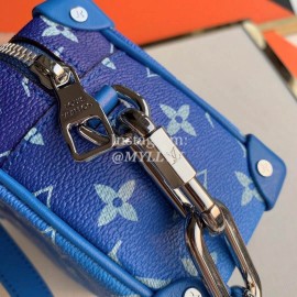Louis Vuitton Monogram Canvas LV ESCALE MINI SOFT TRUNK Crossbody Bag For Men Blue M45433