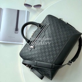 Louis Vuitton AVENUE SOFT BRIEFCASE Damier Infini Leather 15" Laptop Messenger Bag For Men Onyx N41019