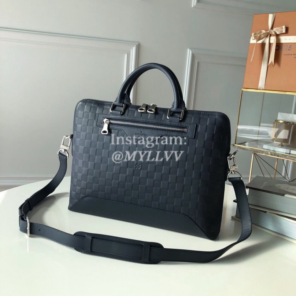 Louis Vuitton AVENUE SOFT BRIEFCASE Damier Infini Leather 15" Laptop Messenger Bag For Men Astral N41020