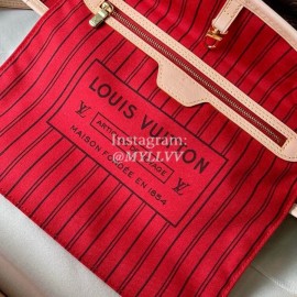 Louis Vuitton Monogram Canvas Neverfull MM Tote Medium Size Bag For Women Cherry Cerise Red M41177