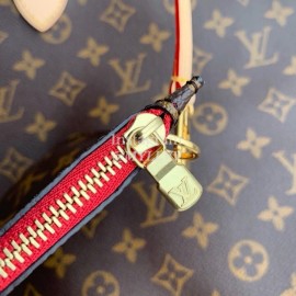 Louis Vuitton Monogram Canvas Neverfull MM Tote Medium Size Bag For Women Cherry Cerise Red M41177