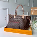 Louis Vuitton Monogram Canvas Neverfull MM Tote Medium Size Bag For Women Pivoine Pink M41178
