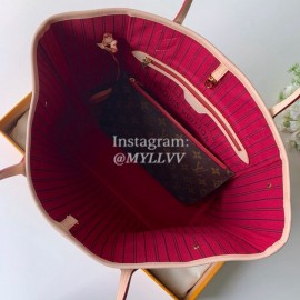 Louis Vuitton Monogram Canvas Neverfull MM Tote Medium Size Bag For Women Pivoine Pink M41178