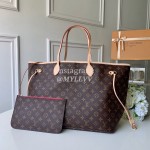Louis Vuitton Monogram Canvas Neverfull GM Tote Large Size Bag For Women Pivoine Pink M41180