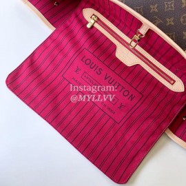 Louis Vuitton Monogram Canvas Neverfull GM Tote Large Size Bag For Women Pivoine Pink M41180