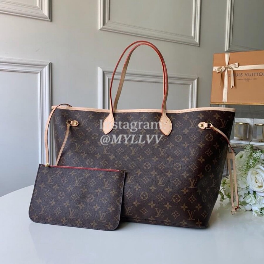 Louis Vuitton Monogram Canvas Neverfull GM Tote Large Size Bag For Women Cherry Cerise Red M41181