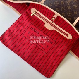 Louis Vuitton Monogram Canvas Neverfull GM Tote Large Size Bag For Women Cherry Cerise Red M41181